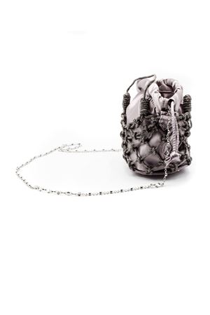 Borsa a secchiello in rete intrecciata argento PHO FIRENZE | 8023044DARKSILVER